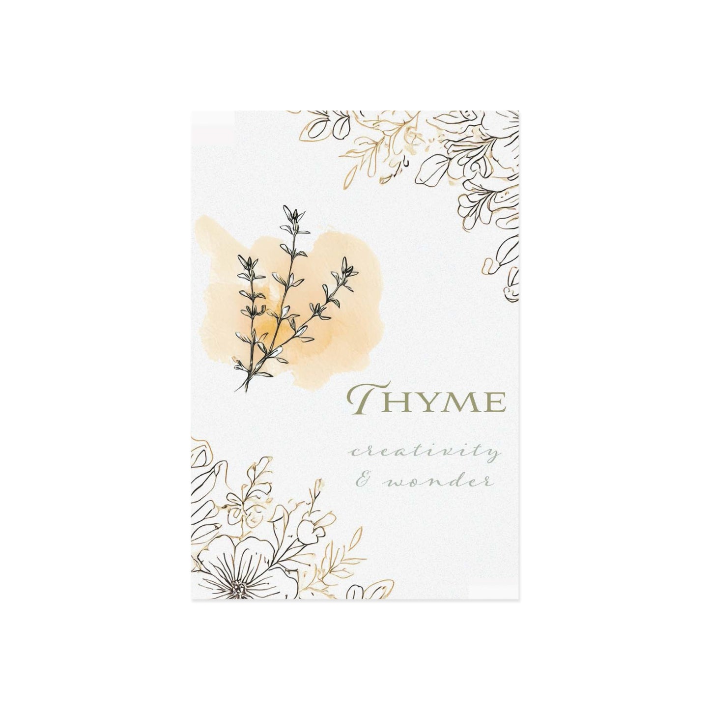 Botanical Thyme Journal Postcard - Creativity and Wonder