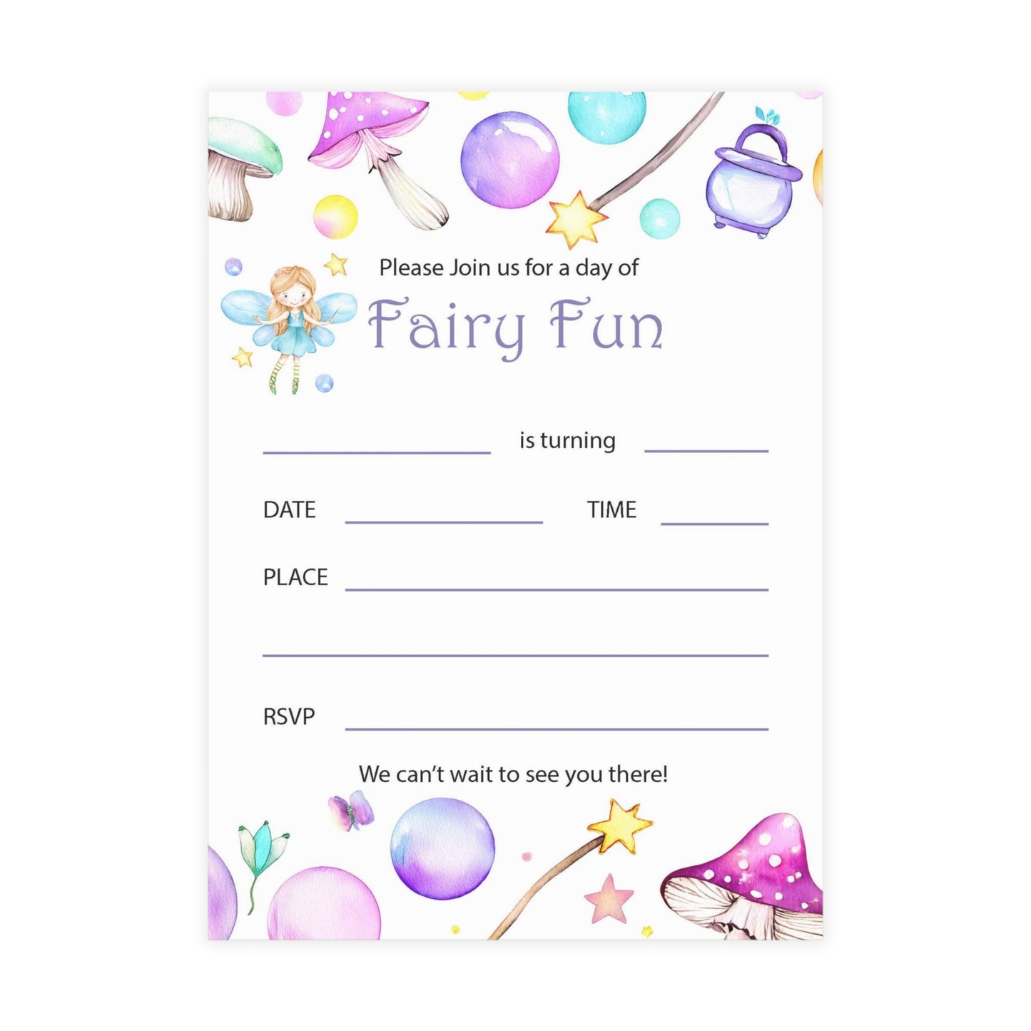 Postcard Bundles (envelopes included) - Fairy Themed Party Invitations