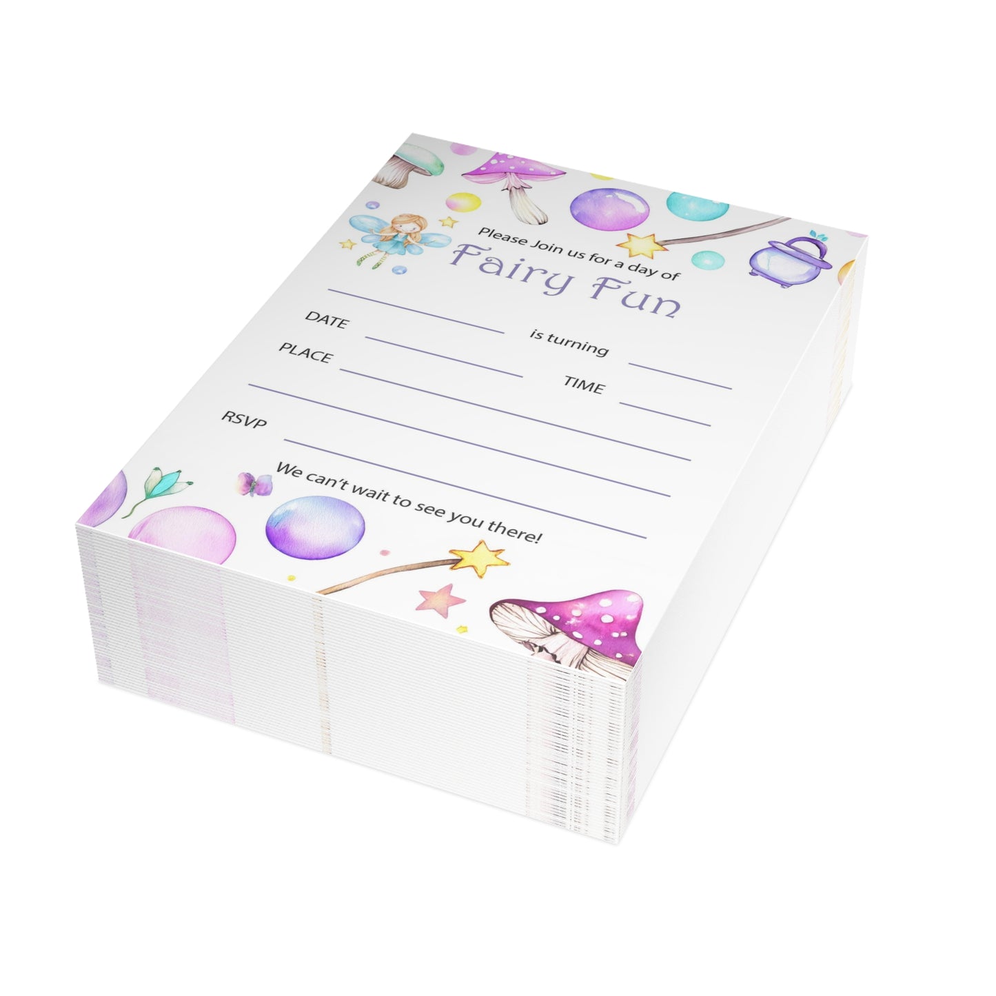 Postcard Bundles (envelopes included) - Fairy Themed Party Invitations