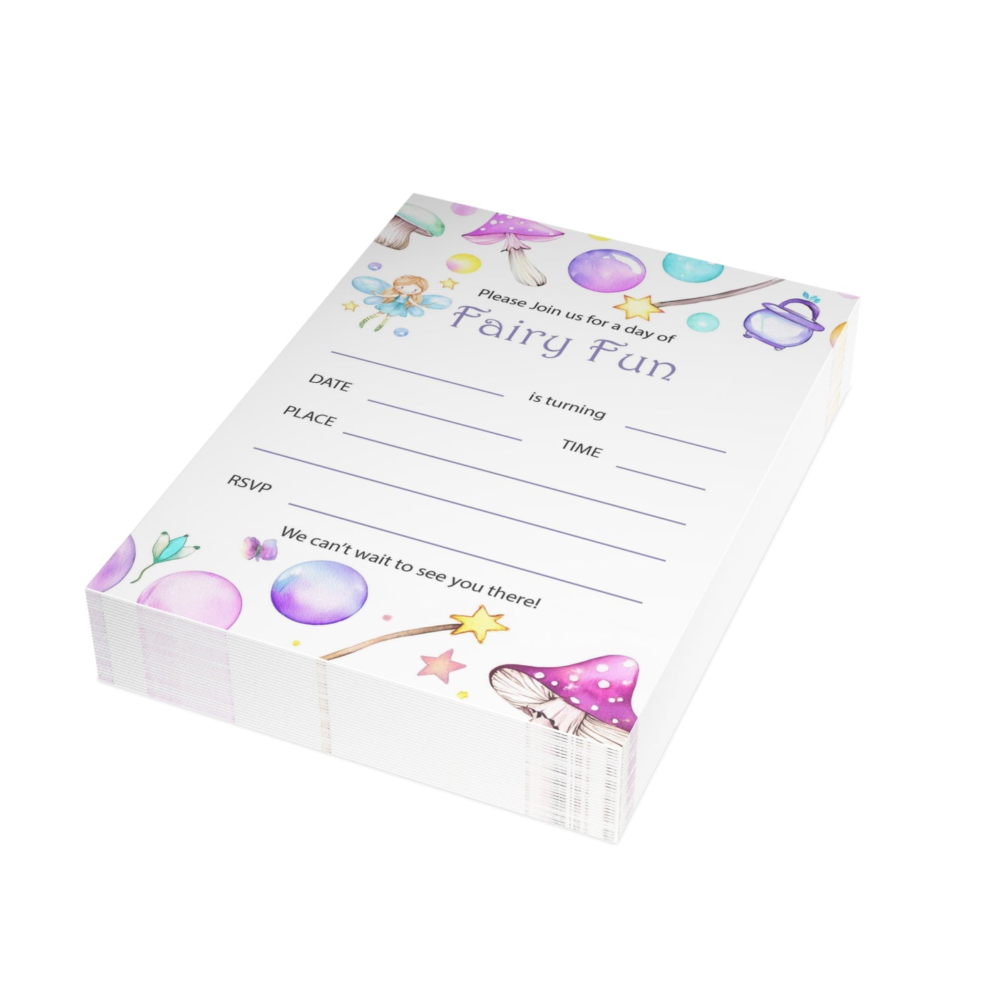 Postcard Bundles (envelopes included) - Fairy Themed Party Invitations