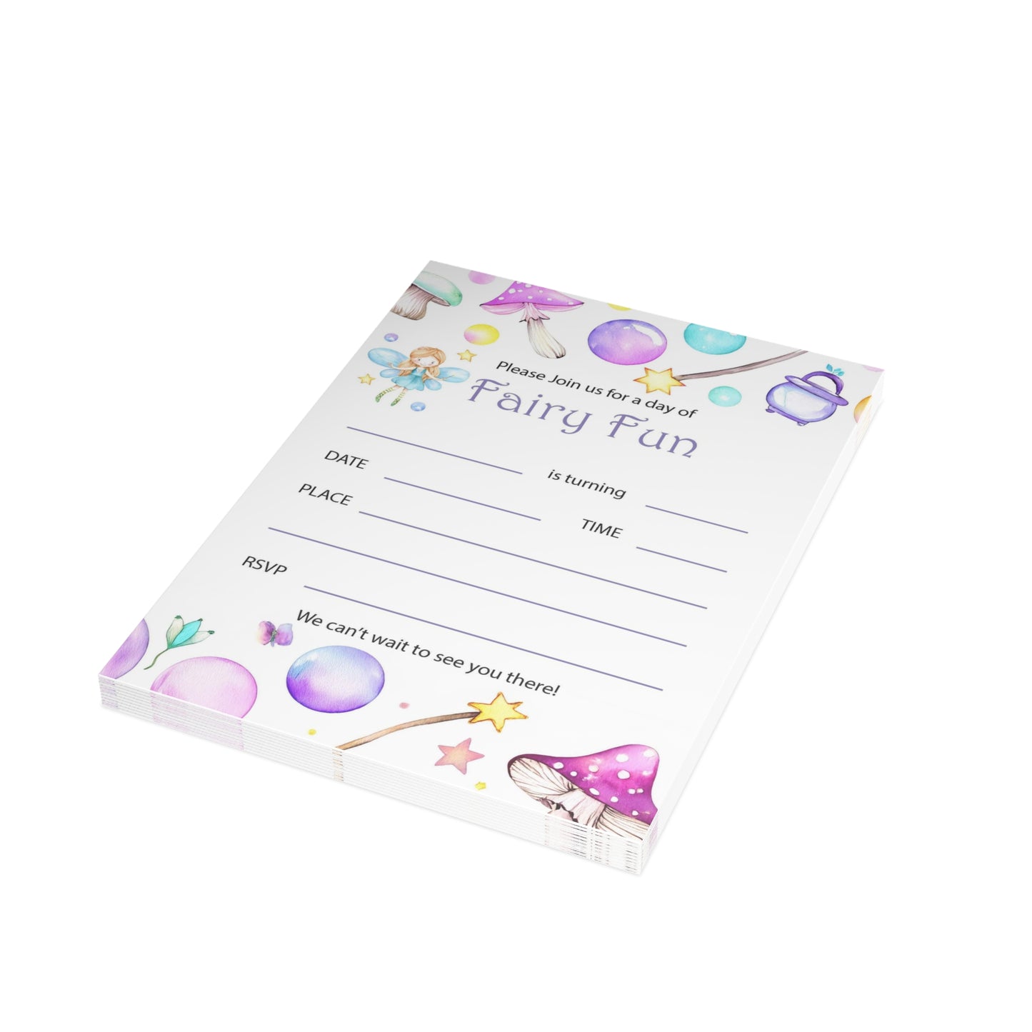 Postcard Bundles (envelopes included) - Fairy Themed Party Invitations