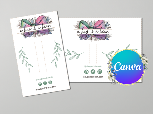 Editable Hair Bow Card Template in Canva, Hair Bow Packaging Display Card, Editable Hair Clip Card