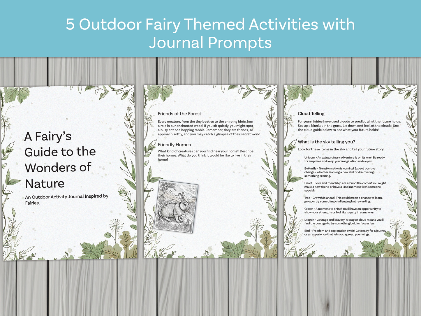 Fairy Nature Guide for Kids – Digital Download with 5 Outdoor Activities and Journal Prompts | Nature Exploration & Adventure Pack