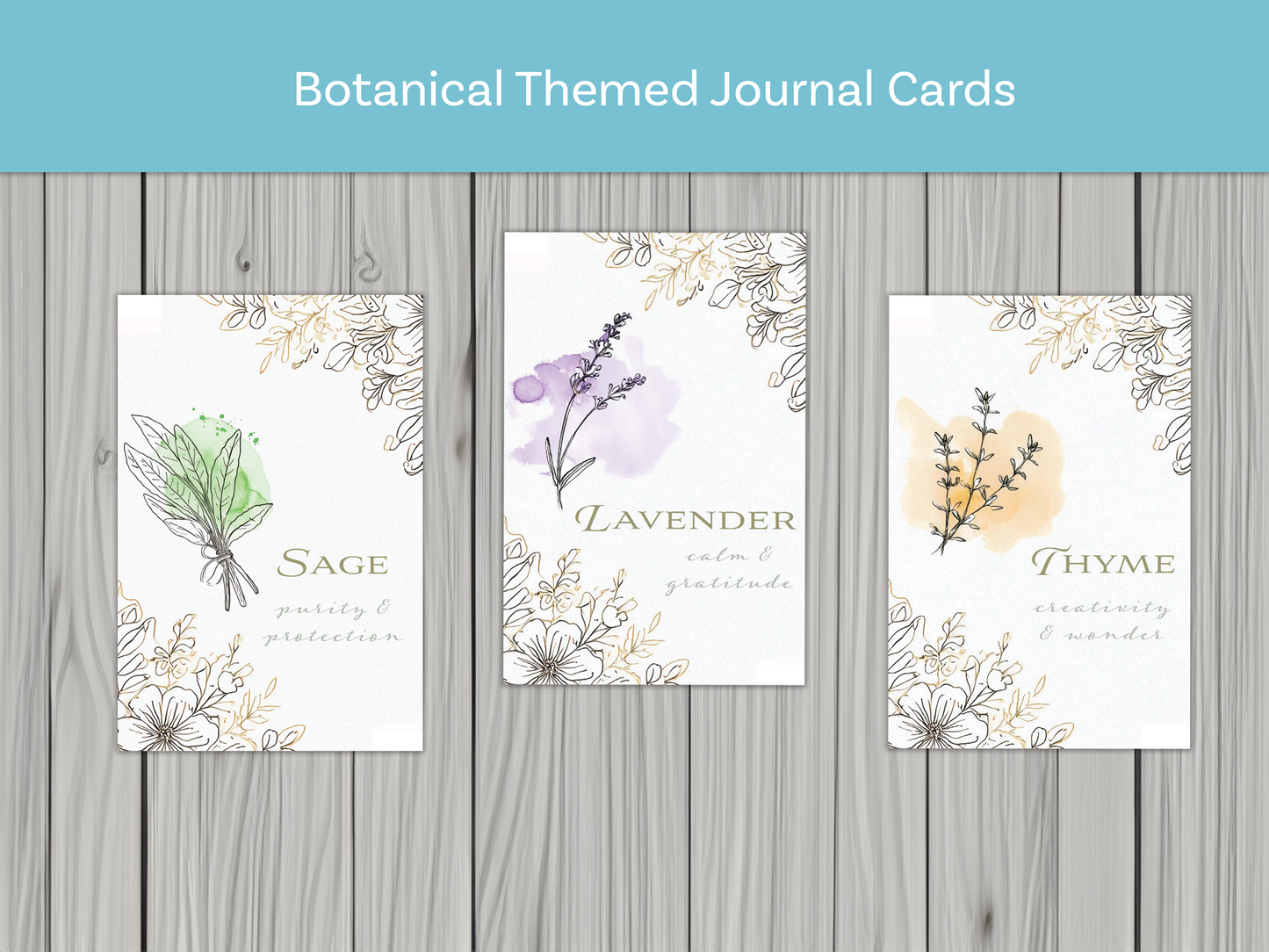 Botanical Themed Printable Journal Cards - Intention Setting Prompts & DIY Ideas Instant Download for Creative Journaling and Mindfulness