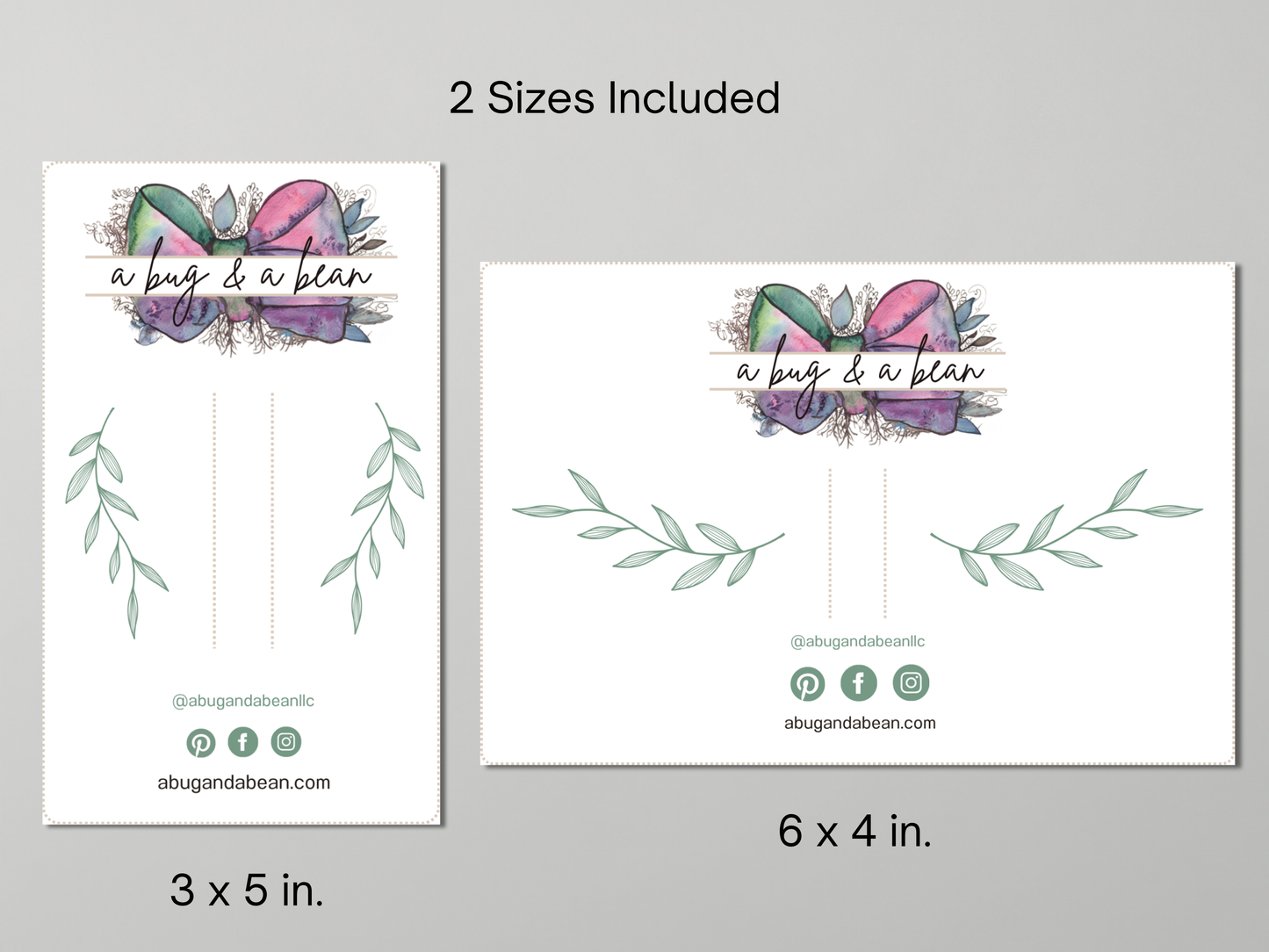 Editable Hair Bow Card Template in Canva, Hair Bow Packaging Display Card, Editable Hair Clip Card