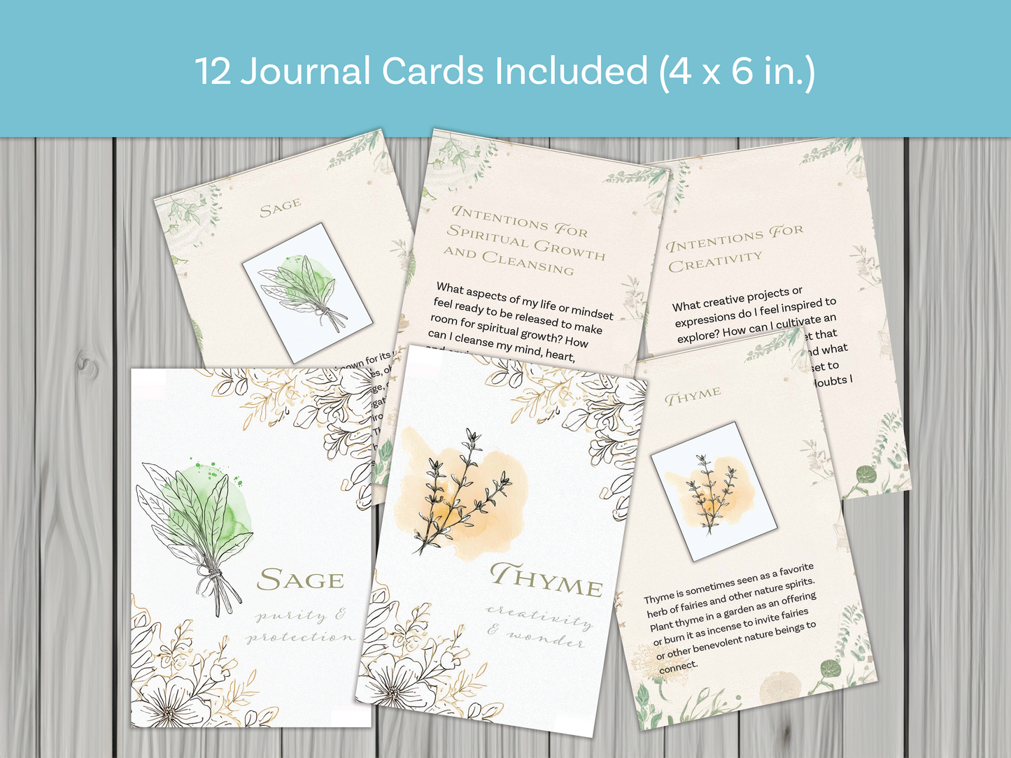 Botanical Themed Printable Journal Cards - Intention Setting Prompts & DIY Ideas Instant Download for Creative Journaling and Mindfulness